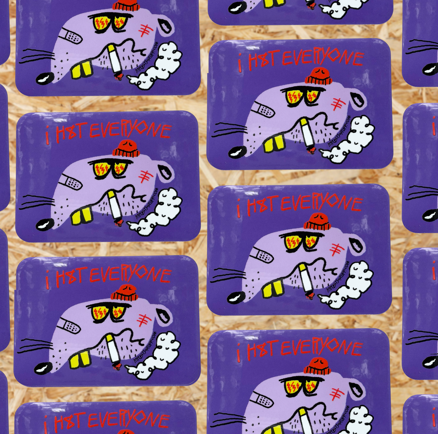 I HATE EVERYONE RAT STICKER