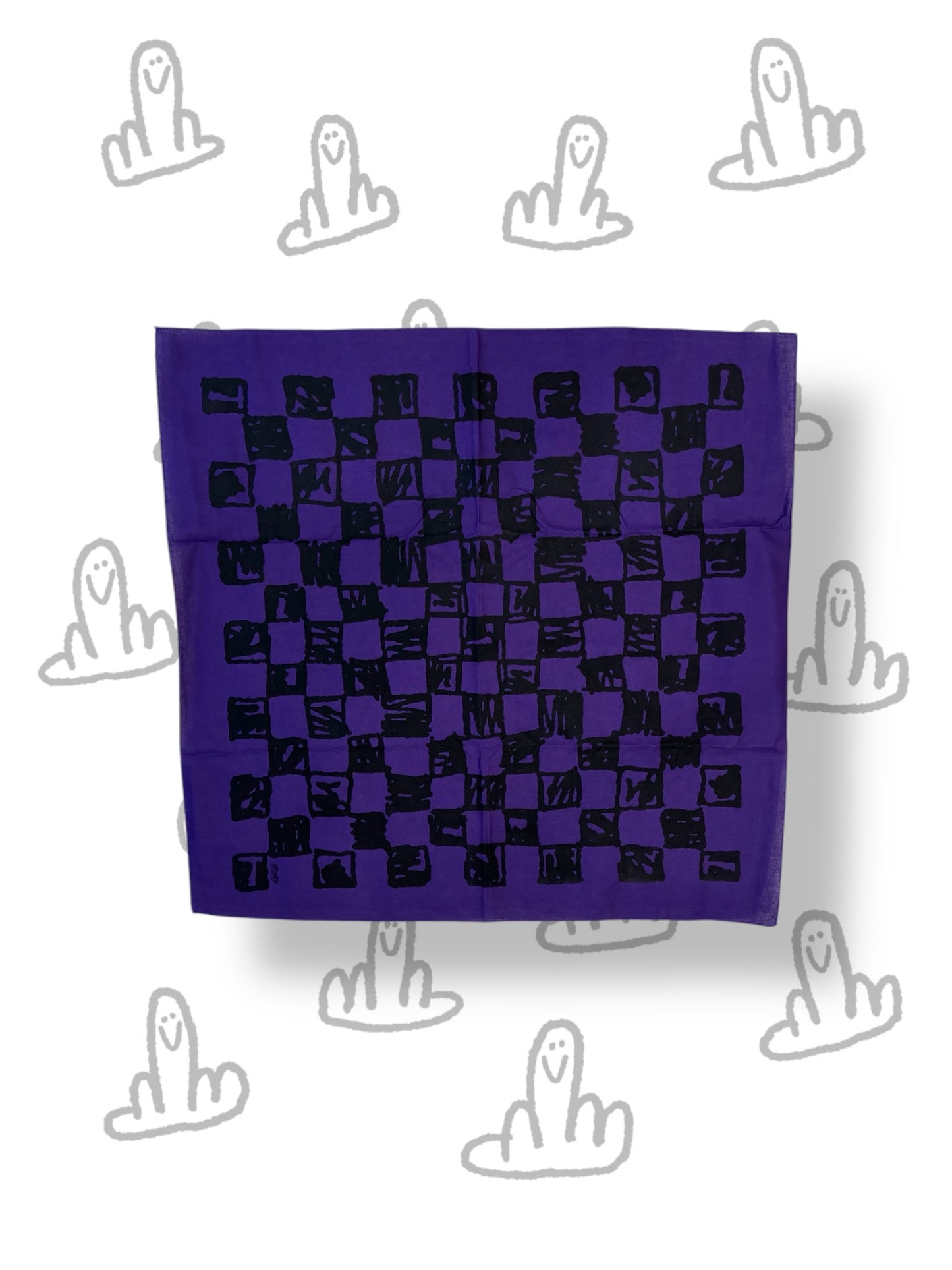 CHECKER BANDANA IN PURPLE OR BROWN