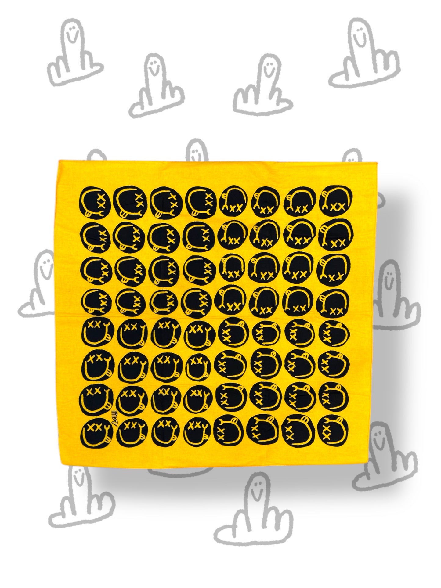 PARTY FACE BANDANA IN BLACK OR YELLOW