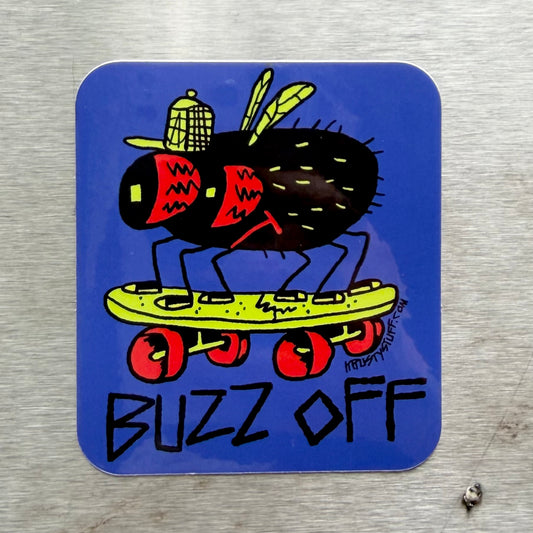 BUZZ OFF FLY STICKER