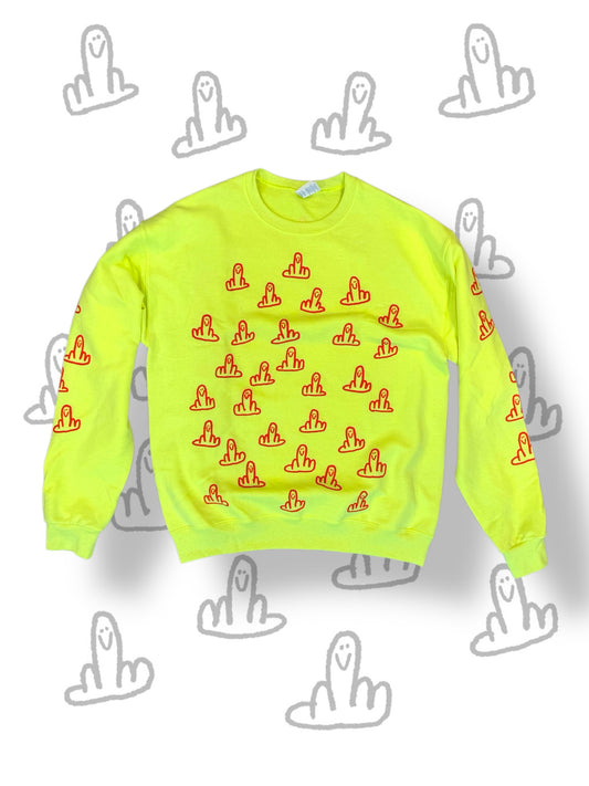 HAPPY FU CREWNECK SAFETY GREEN