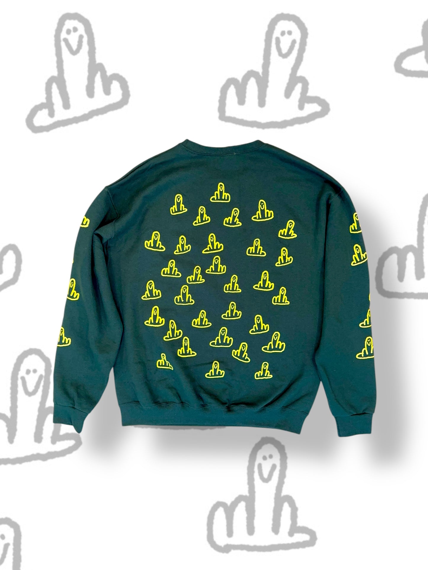 HAPPY FU CREWNECK FOREST GREEN