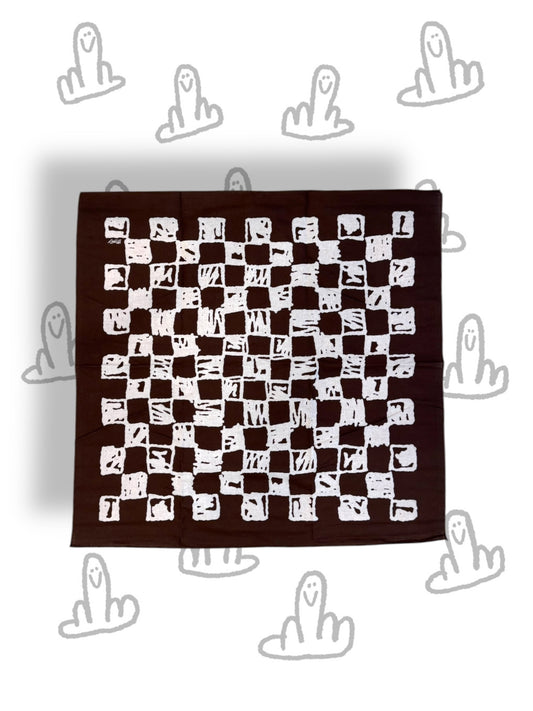 CHECKER BANDANA IN PURPLE OR BROWN