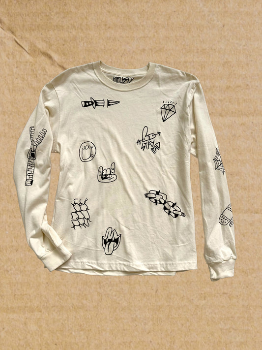 ALL OVER SKETCHY L/S TEE