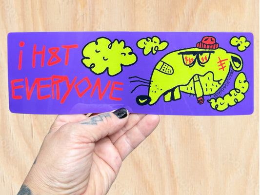 I H8T EVERYONE BUMPER STICKER