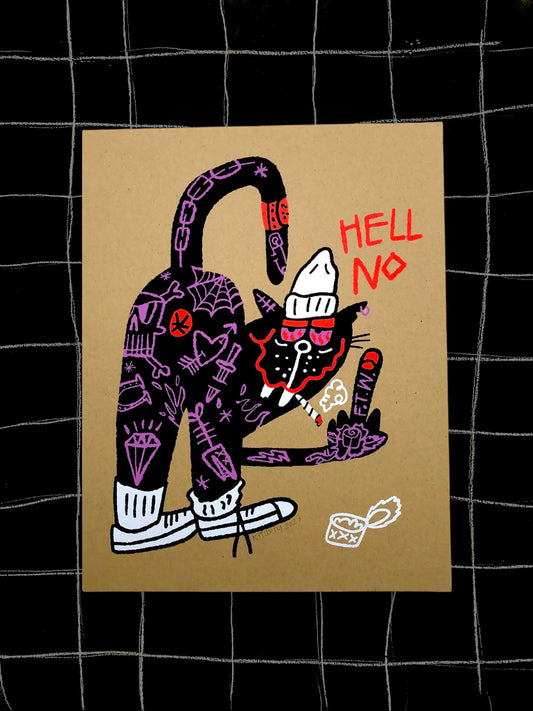 HELLNO KITTY PRINT